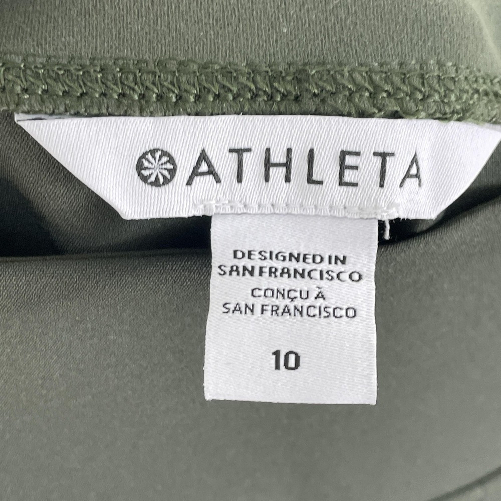 Athleta Pants Womens 10 Green Brooklyn Ankle High Rise Pull On Tapered Stretch - Picture 6 of 8